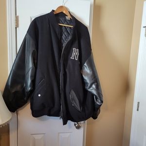 Negro league NY black Yankees leather jacket sz 4XL